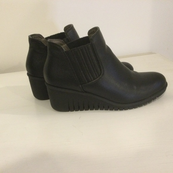 Euro Soft Black Wedge Booties - Picture 2 of 5